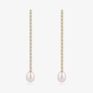 Long Dangle Fresh Water Pearl Earrings